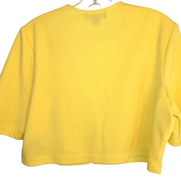Perceptions PXL Women's Blazer Yellow Suit Coat Misses Petite Size 14 16 Jacket - Picture 4 of 5